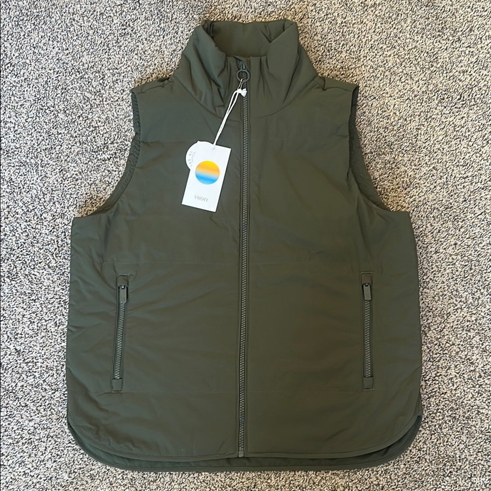 Vuori Womens Olive Puffer Vest Jacket - Lightweight Quilted Vest